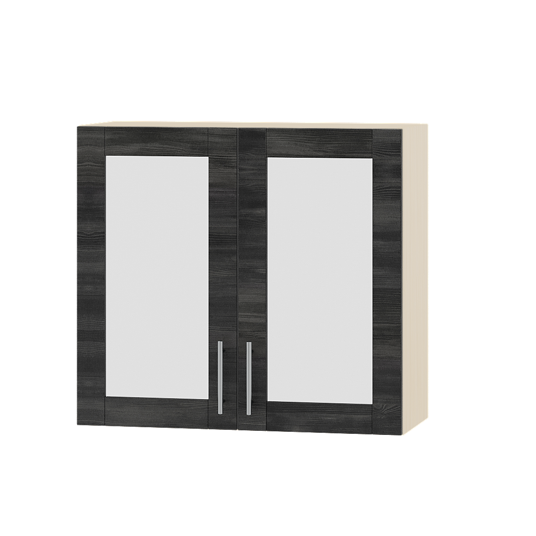 Шкаф верхний Эверест Оптима модуль Верх витрина для сушки посуды ВВ06-800 80х30х72 см Северное дерево темное/Дуб Молочный (03963