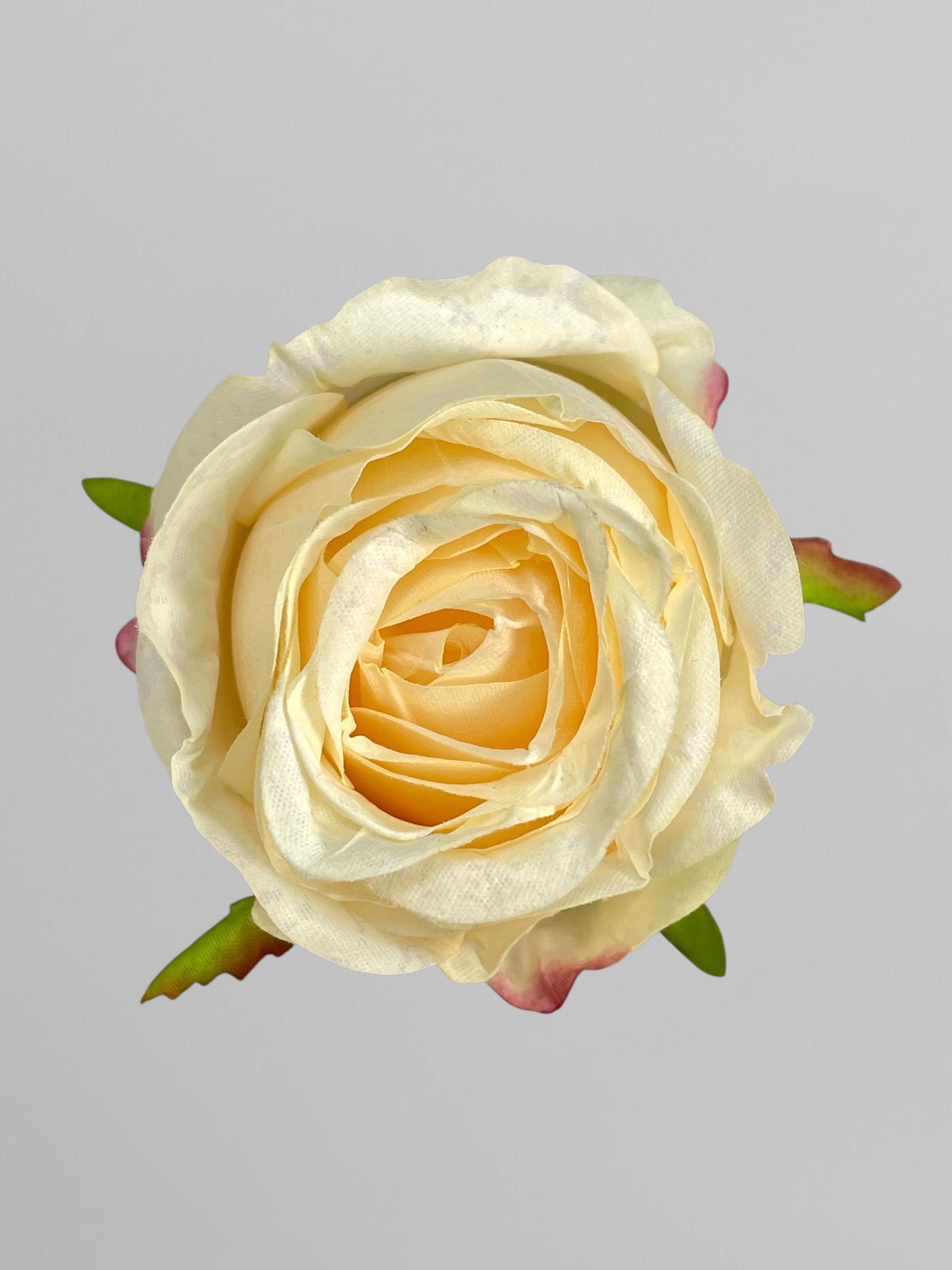 Искусственная головка розы для декора M 7 см Кремовый (К02115)