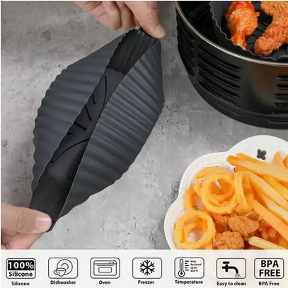 Форма силиконовая вкладыш для аэрогрилей и аэрофритюрниц Черный (Q-1288) - фото 5