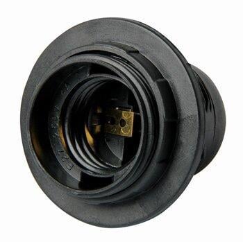 Патрон електричний з гайкою E.NEXT e.lamp socket with nut.e27.pl.black E27 пластик Чорний (s9100007) - фото 3