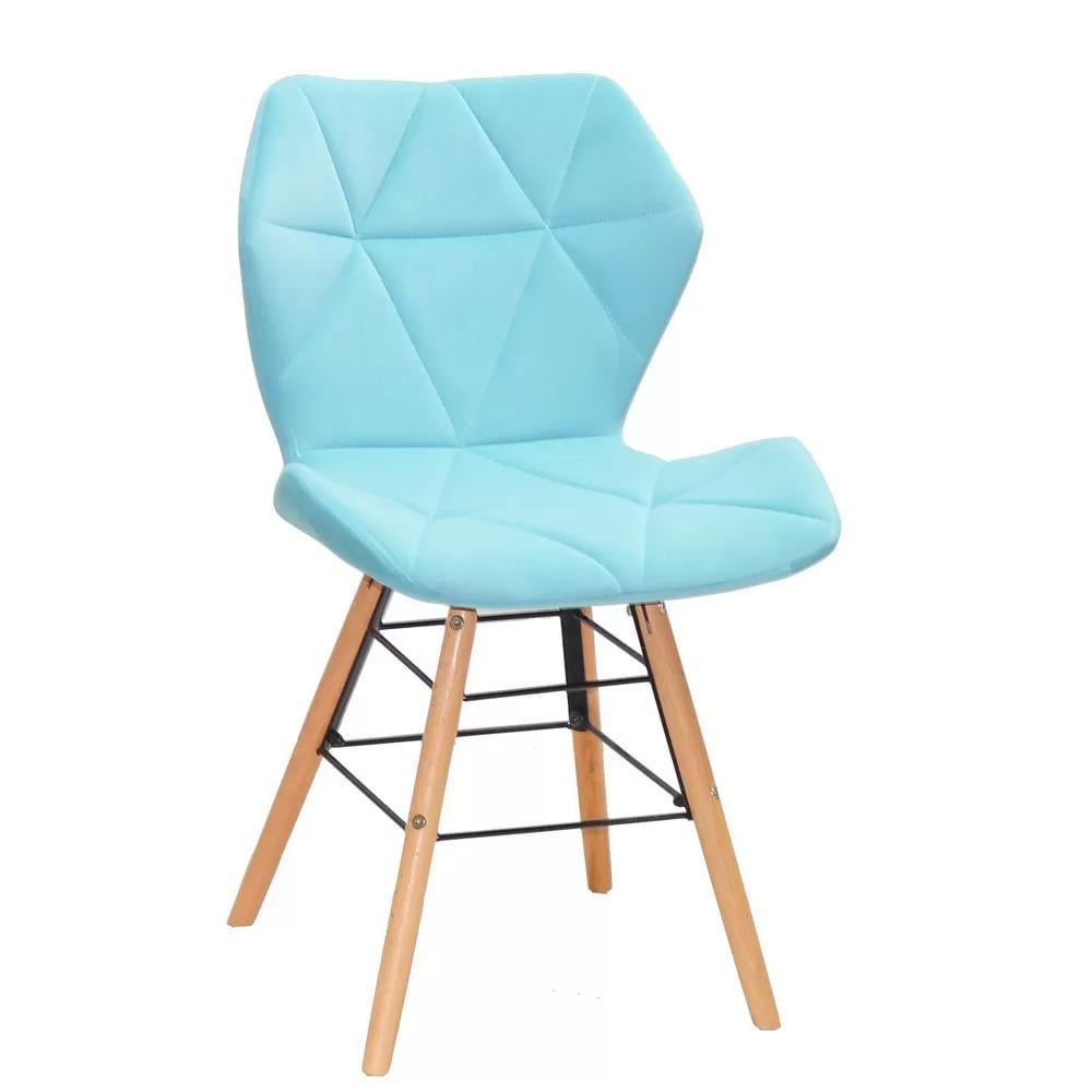 Стул MILOS Q бархат Голубой (114374) Стул MILOS Q бархат Голубой (114374)