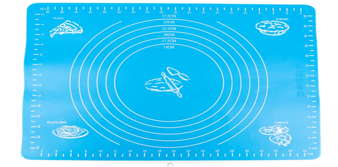 Коврик силиконовый для выпечки и раскатки теста 45х65 см Голубой (09439846)