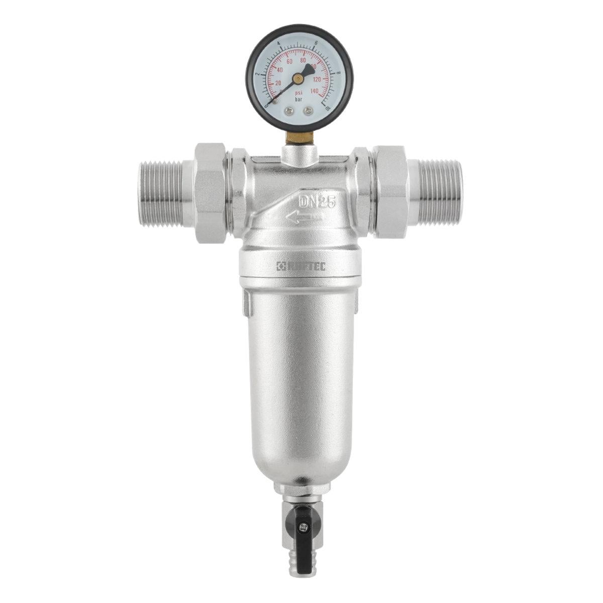 Фильтр самопромывной Raftec 1" с манометром (SW-98622)