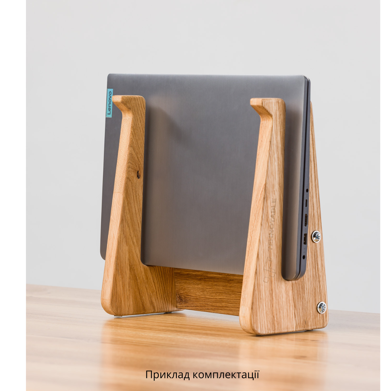 Подставка для ноутбука TEHNOTABLE с цельноламельного дуба универсальная 3в1 Дерево світле (055-03) - фото 4