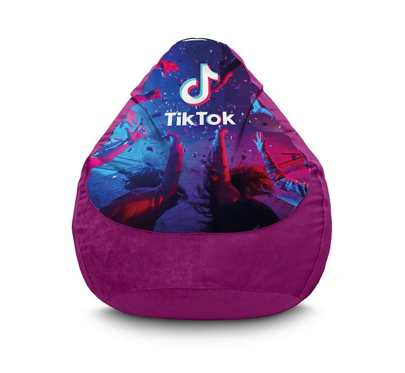 Кресло мешок iPuff Tik Tok Part Флок XXXL 100х135 см Фиолетовый