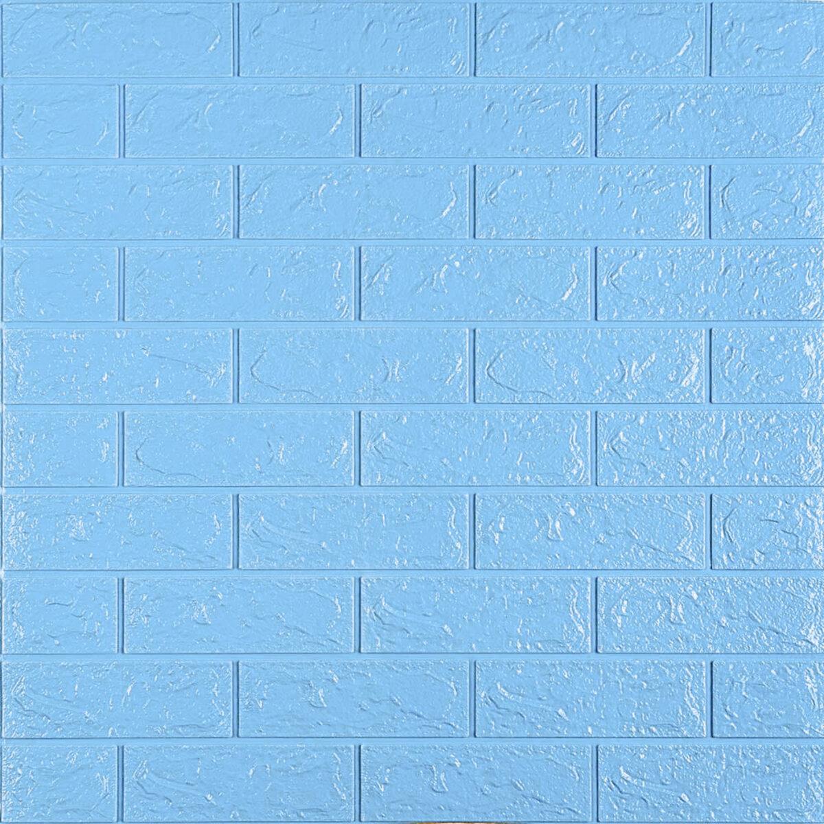 3D-панель самоклеюча Цегла 005-5 700х770х5 мм Блакитний (SW-00000297)