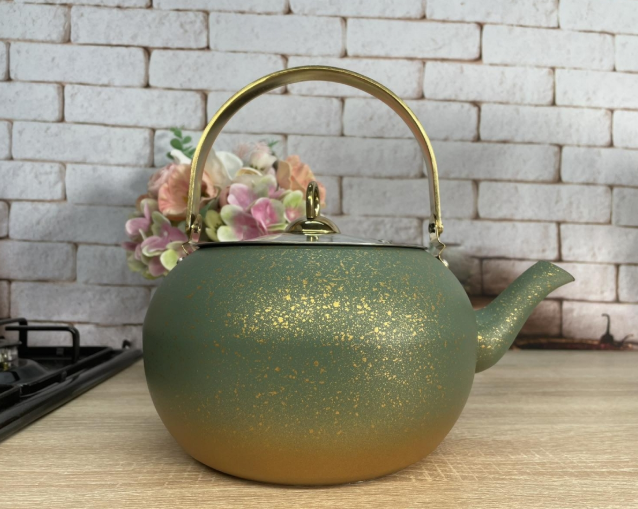 Чайник OMS з гранітним антипригарним покриттям з індукцією 3 л Зелений (8212-XL-yesil)