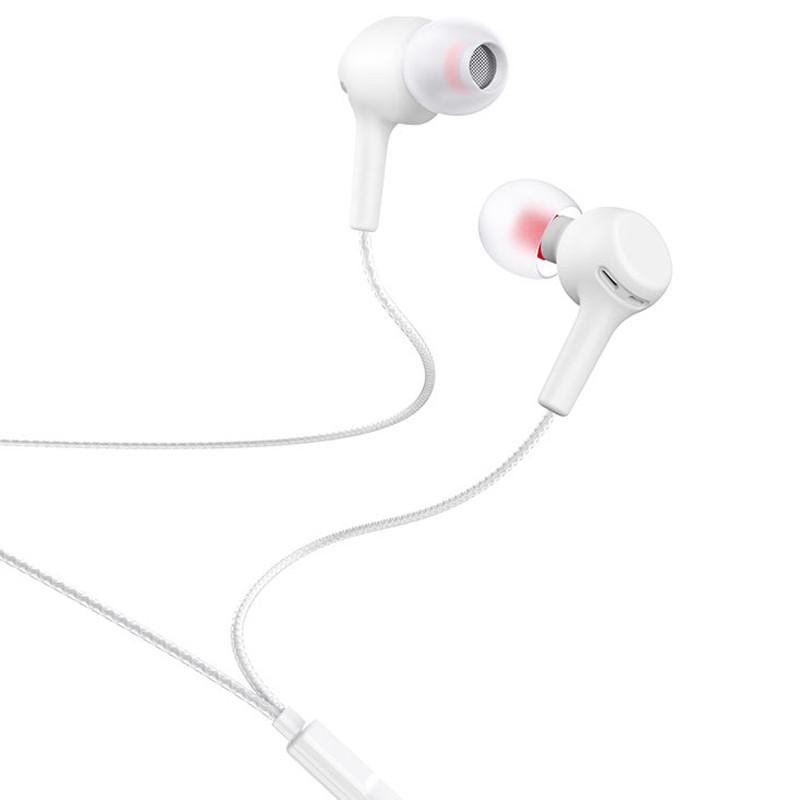 Наушники проводные стерео вакуумные Hoco M78 с микрофоном White (00000042384_1)
