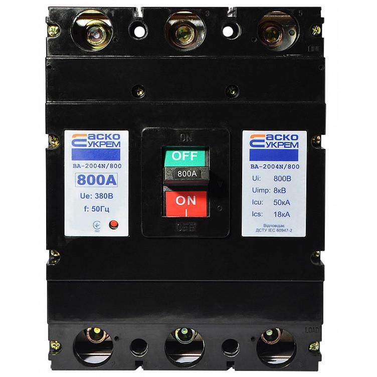 Автоматический выключатель силовой Аско-Укрем ВА-2004N/800 3 полюса 800А 50kA A0010040076 (51387)