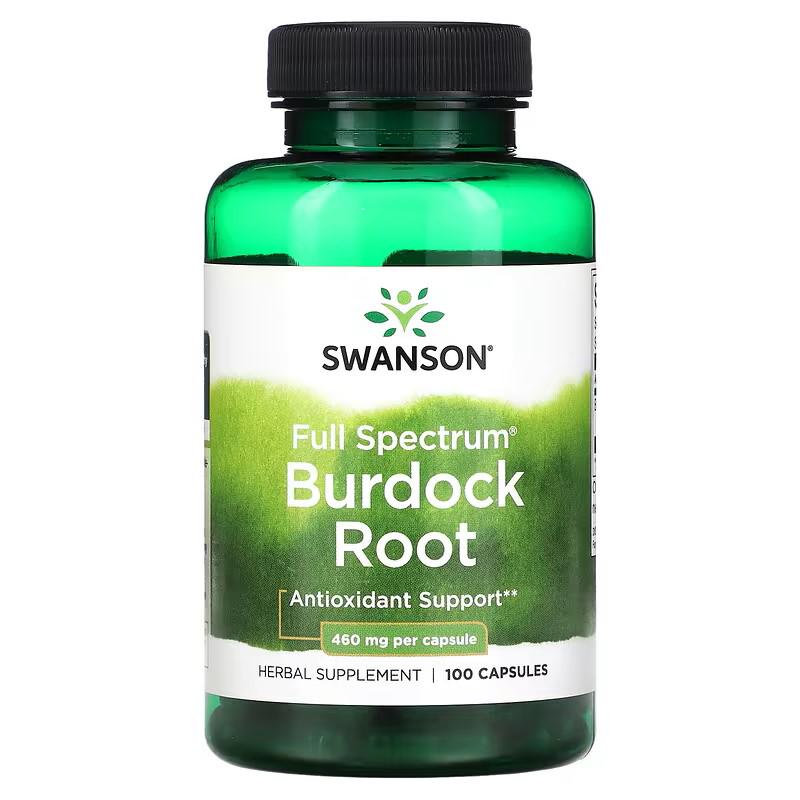 Корень лопуха Swanson Burdock Root, 460 mg, 100 капс.