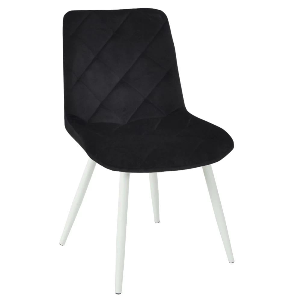 Стул Mike p606 бархат Черный/Белый (898757)