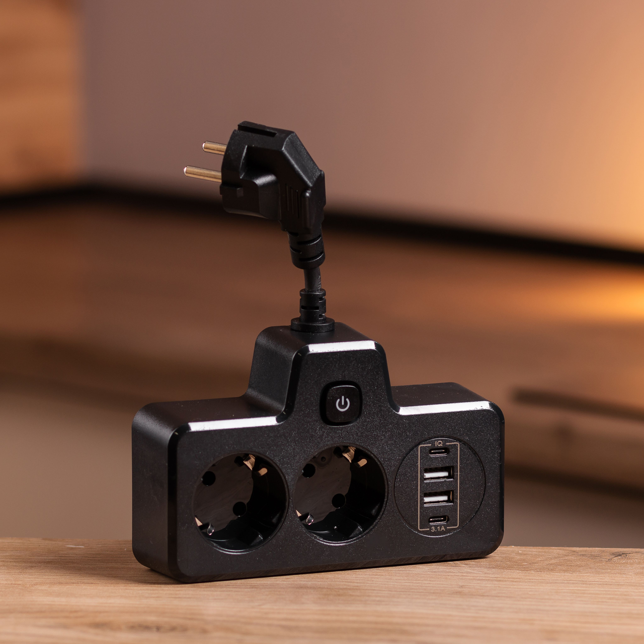 Фільтр мережний HP-5-18 на 2 євро розетки з 2 USB та 2 Type-C Чорний (A-034379) - фото 7 Фільтр мережний HP-5-18 на 2 євро розетки з 2 USB та 2 Type-C Чорний (A-034379) - фото 7