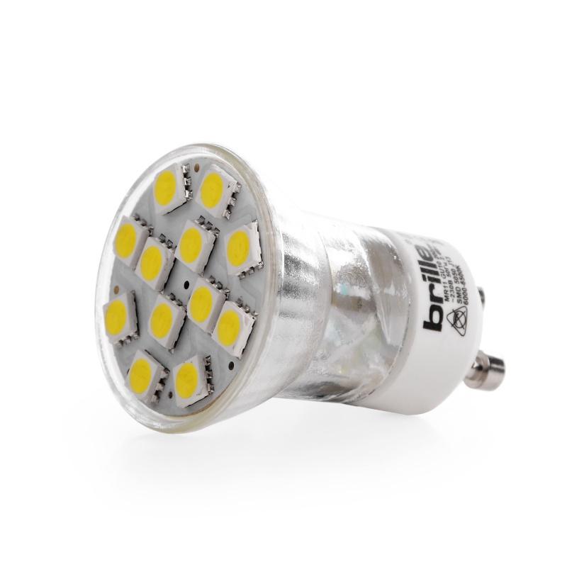 Лампа светодиодная Brille GU10 LED 2,4 W 12 pcs CW MR11 SMD5050