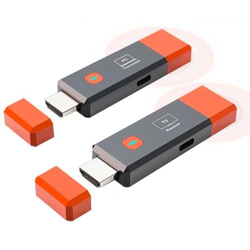 Передатчик/приемник видеосигнала TX RX HDMI беспроводной для ПК/ТВ до 50 м Grey/Orange (902319)