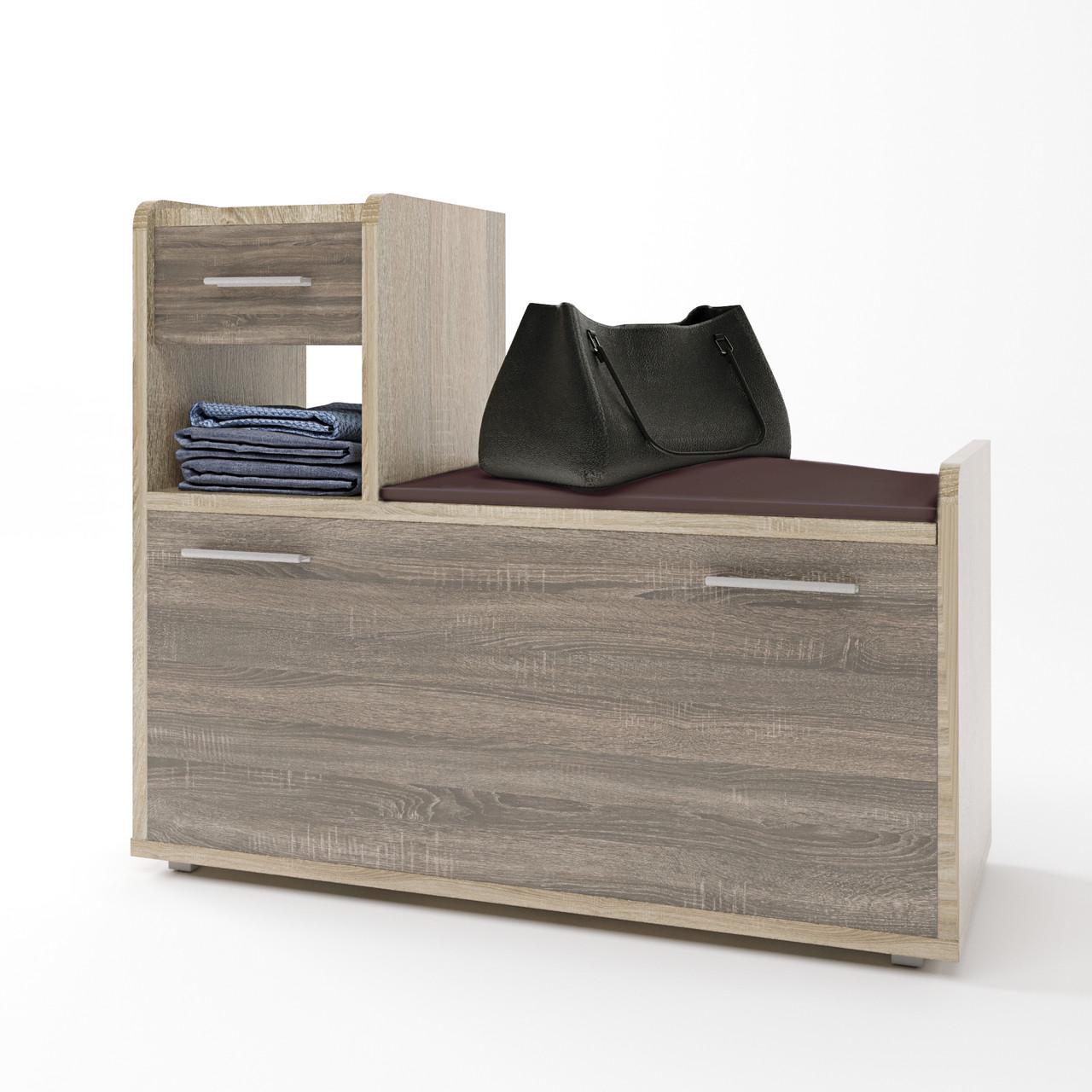 Тумба для взуття Еверест Тандем (ліва) Сонома/Трюфель (DTM-2648)