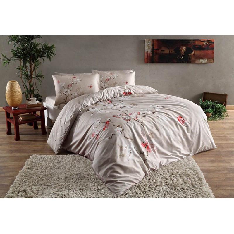 Постельное белье TAC Fiona bej полуторное Бежевый (2000022188845)