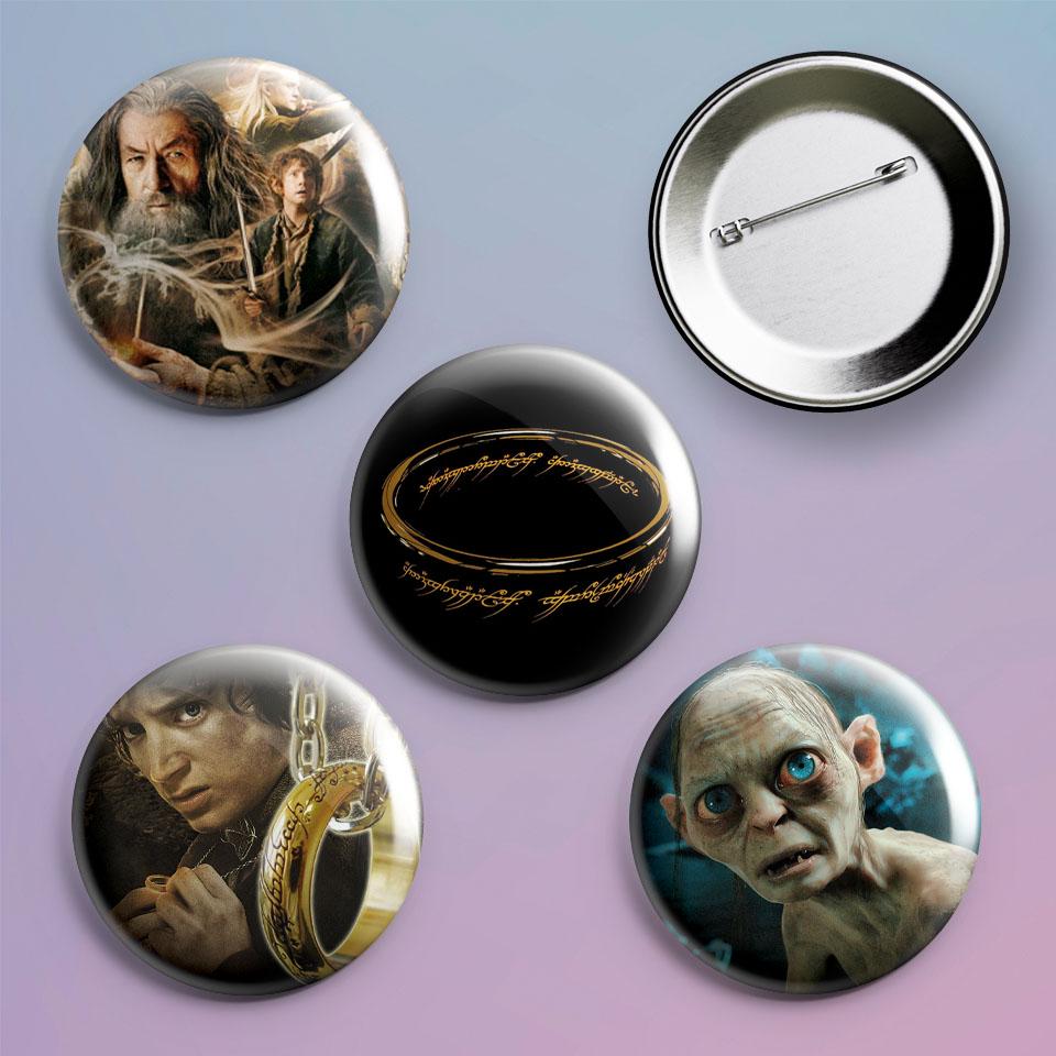 Значки на рюкзак с принтом The Lord of the Rings 4 шт.