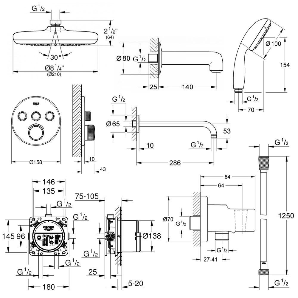 Душевая система Grohe Grohtherm SmartControl 34614SC2 - фото 2 Душевая система Grohe Grohtherm SmartControl 34614SC2 - фото 2