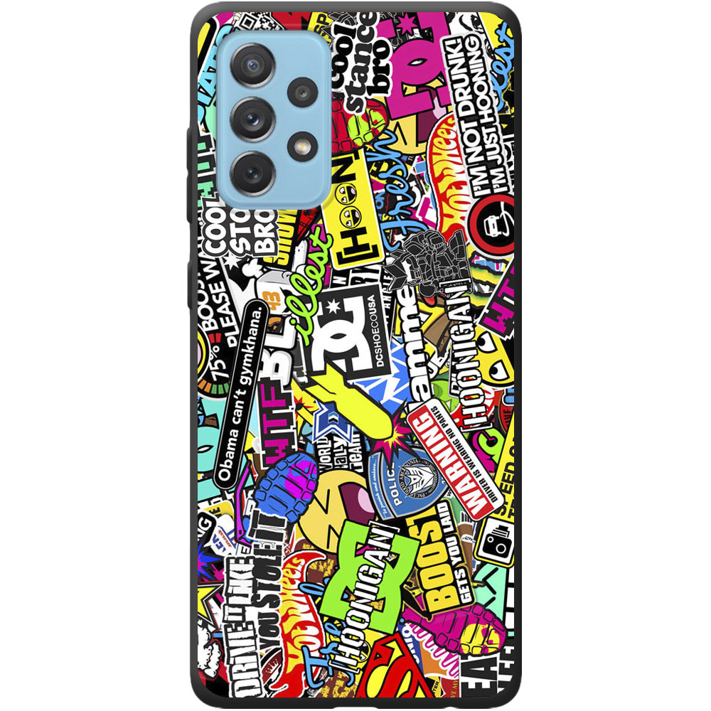 Чехол BoxFace Samsung A725 Galaxy A72 Multicolored Inscriptions Черный силикон (42070-up880-42100)