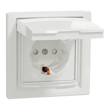 Розетка з заземленням Elcor Emily 9215 з захисними шторками з кришкою Білий (211579) Розетка з заземленням Elcor Emily 9215 з захисними шторками з кришкою Білий (211579)