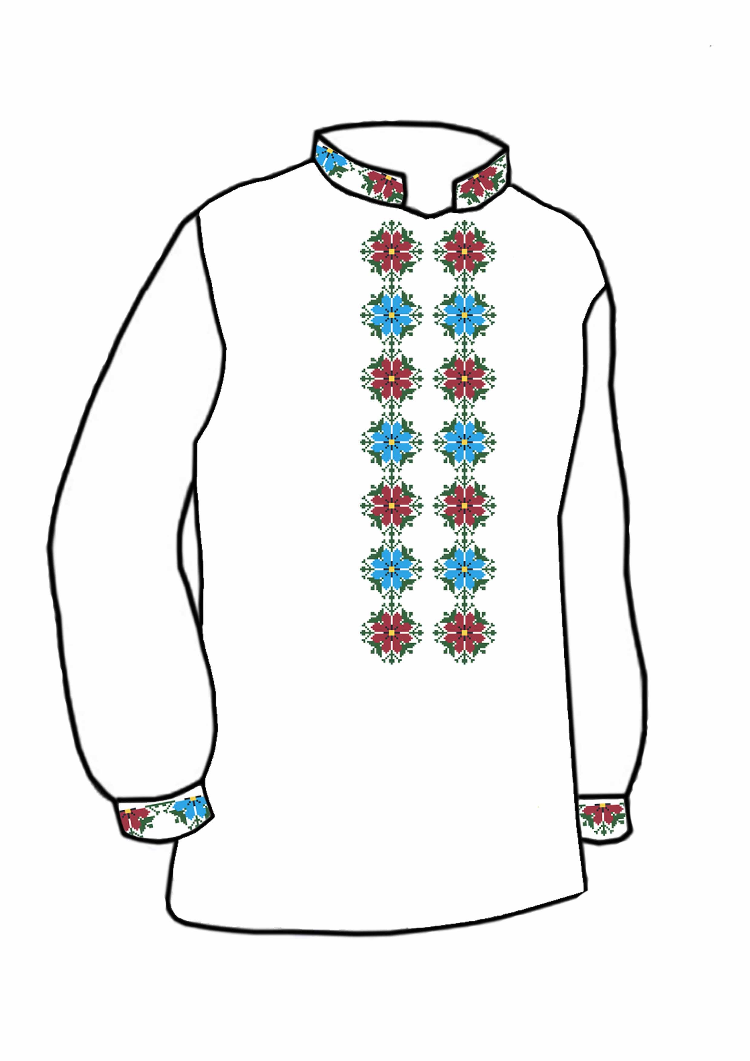 Заготовка для вишивки нитками або бісером сорочка СЧ-122 домоткане полотно Заготовка для вишивки нитками або бісером сорочка СЧ-122 домоткане полотно