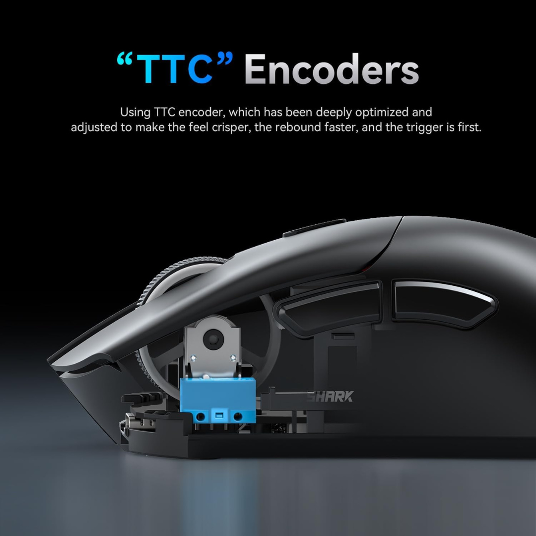 Мышка игровая беспроводная attack shark R1 PAW3311 18K DPI 59 г 2,4 ГГц/BT/проводная для Win/Mac Black (2552380864) - фото 3 Мышка игровая беспроводная attack shark R1 PAW3311 18K DPI 59 г 2,4 ГГц/BT/проводная для Win/Mac Black (2552380864) - фото 3