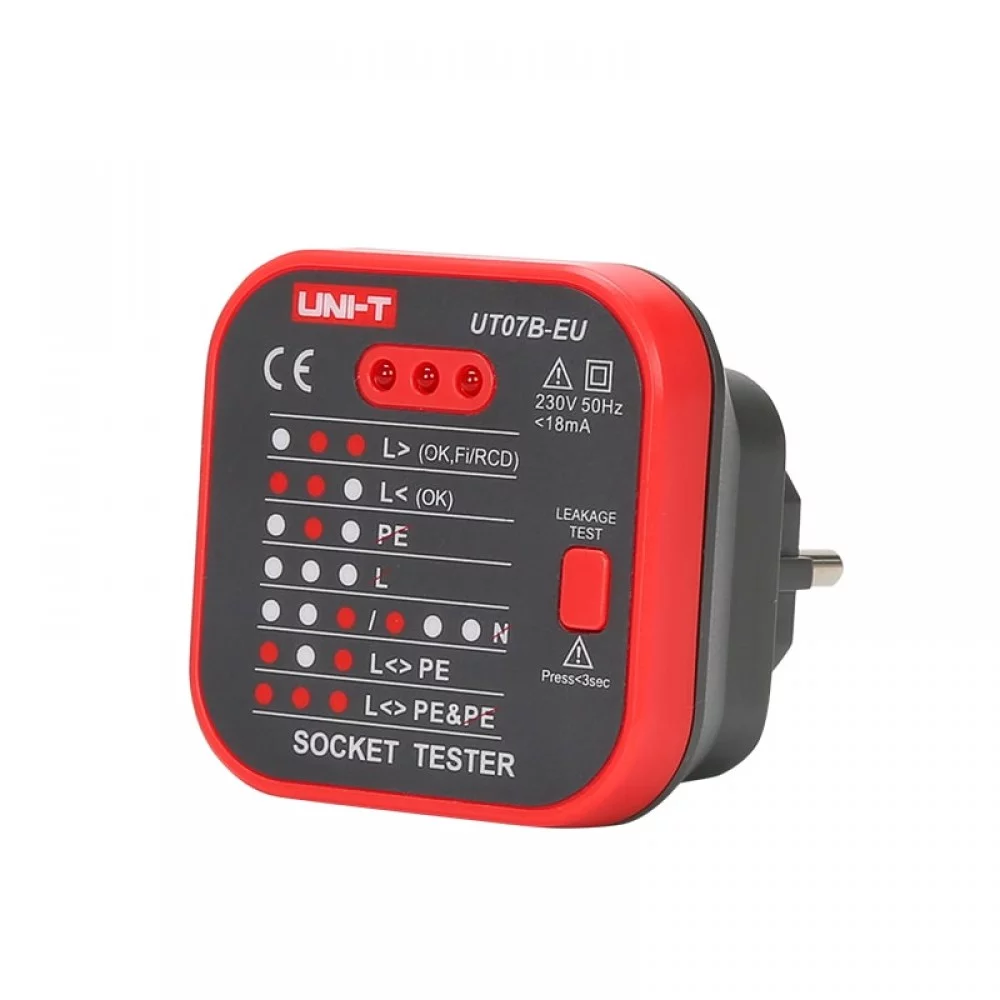 Тестер сети 230 V AC с тестером RCD Uni-T UT07B-EU (869565)