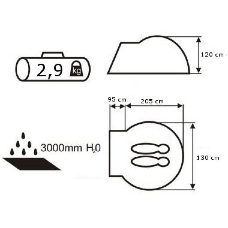 Палатка 2-х местная Acamper ACCO H2O 3000/9000 мм Синий/Белый - фото 4