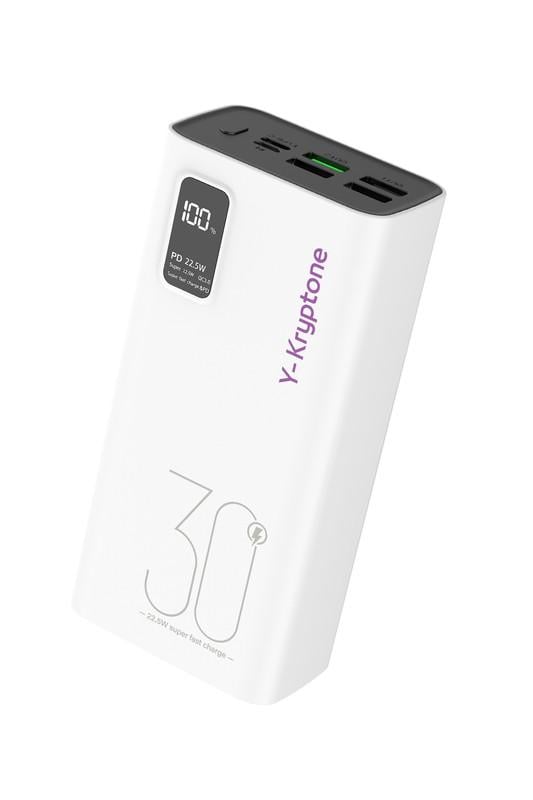 Повербанк Y-Kryptone GT-33 30000 mAh QC3.0 22,5W Fast Charge White (YK-GT33-WH)