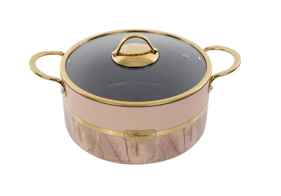 Кастрюля антипригарная Brioni Selection Plus Biege 24 см 4 л - фото 1 Кастрюля антипригарная Brioni Selection Plus Biege 24 см 4 л - фото 1