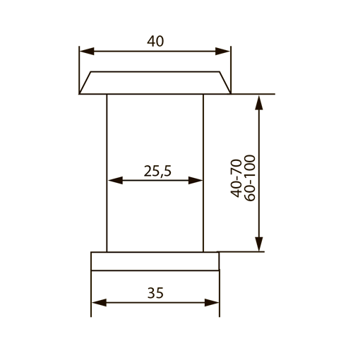 Дверной глазок Siba Д-26 мм 60-100 мм Никель матовый (60100 SN) - фото 2