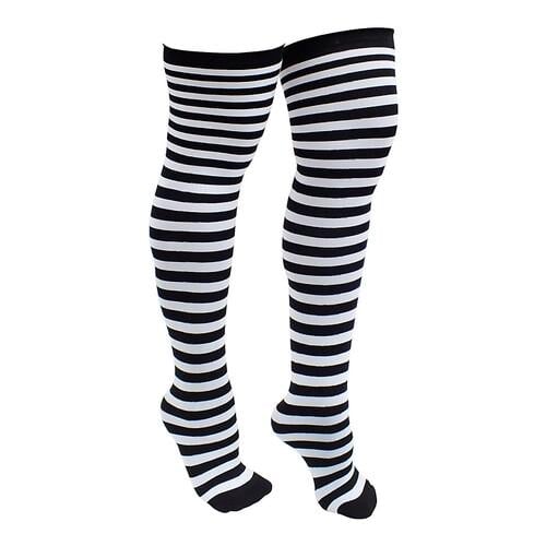 Чулки Полоска карнавальные Seta Decor 15-309BLK-WT