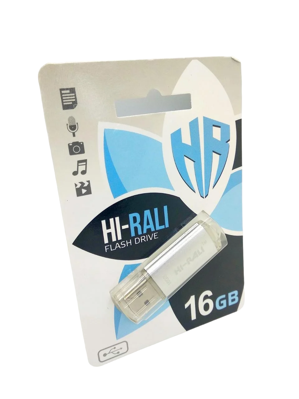 Флеш накоплювач USB Hi-Rali 16 Gb rocket V-Cut series Silver (1204988327)