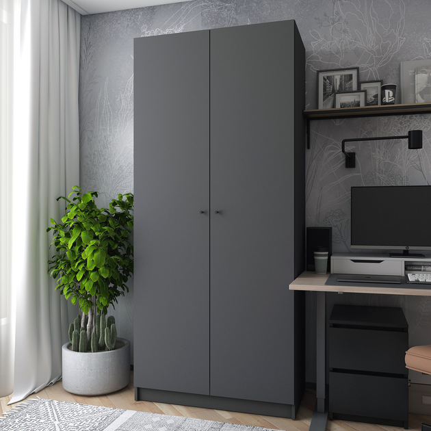 Шафа Doros Promo 90х48х204 см Графіт (44900232) - фото 4 Шафа Doros Promo 90х48х204 см Графіт (44900232) - фото 4