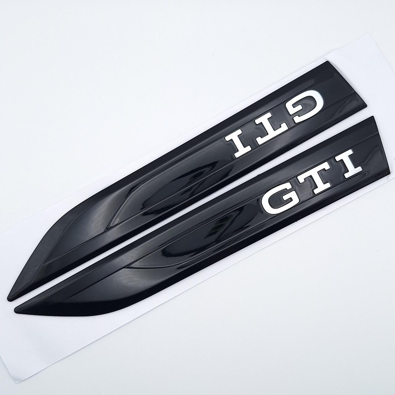 Эмблема на крылья GTI Volkswagen ABS Черный/20х2,9 см Хром глянцевый (2503632916)