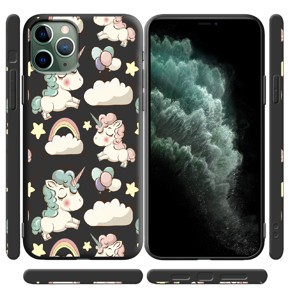 Чехол Boxface iPhone 11 Pro Unicorns Черный силикон (38189-cc2-38277) - фото 2