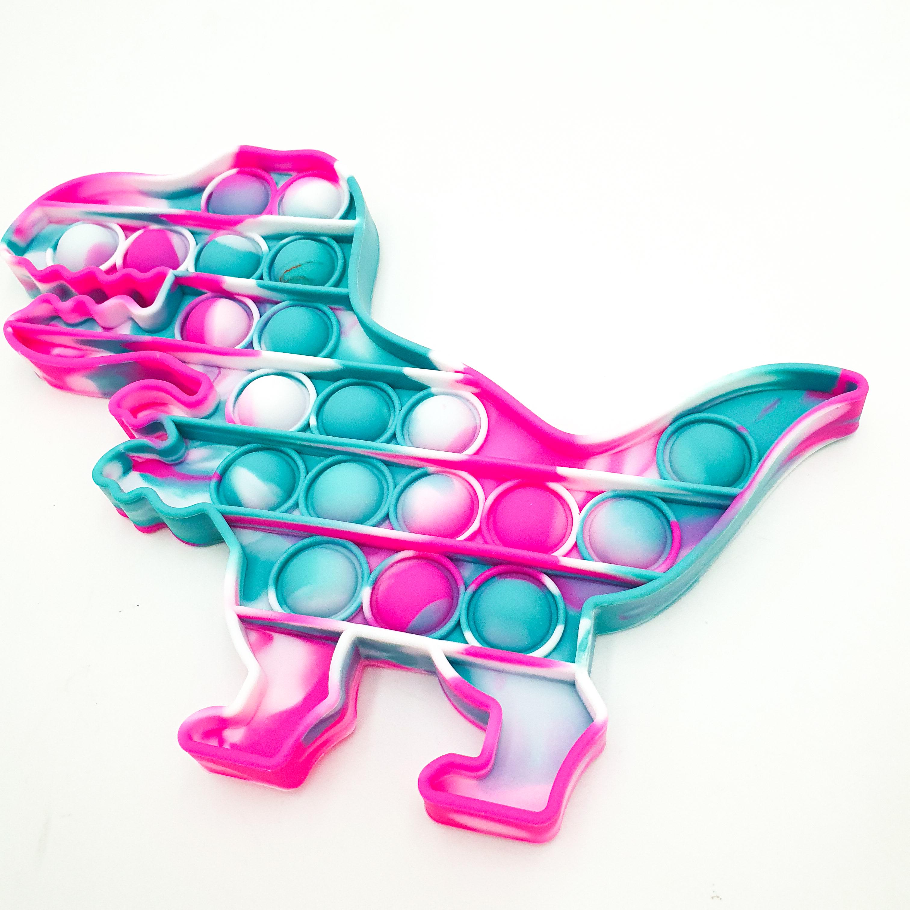 Бесконечная пупырка антистресс UKC Pop It Fidget динозавр Зелено-красный