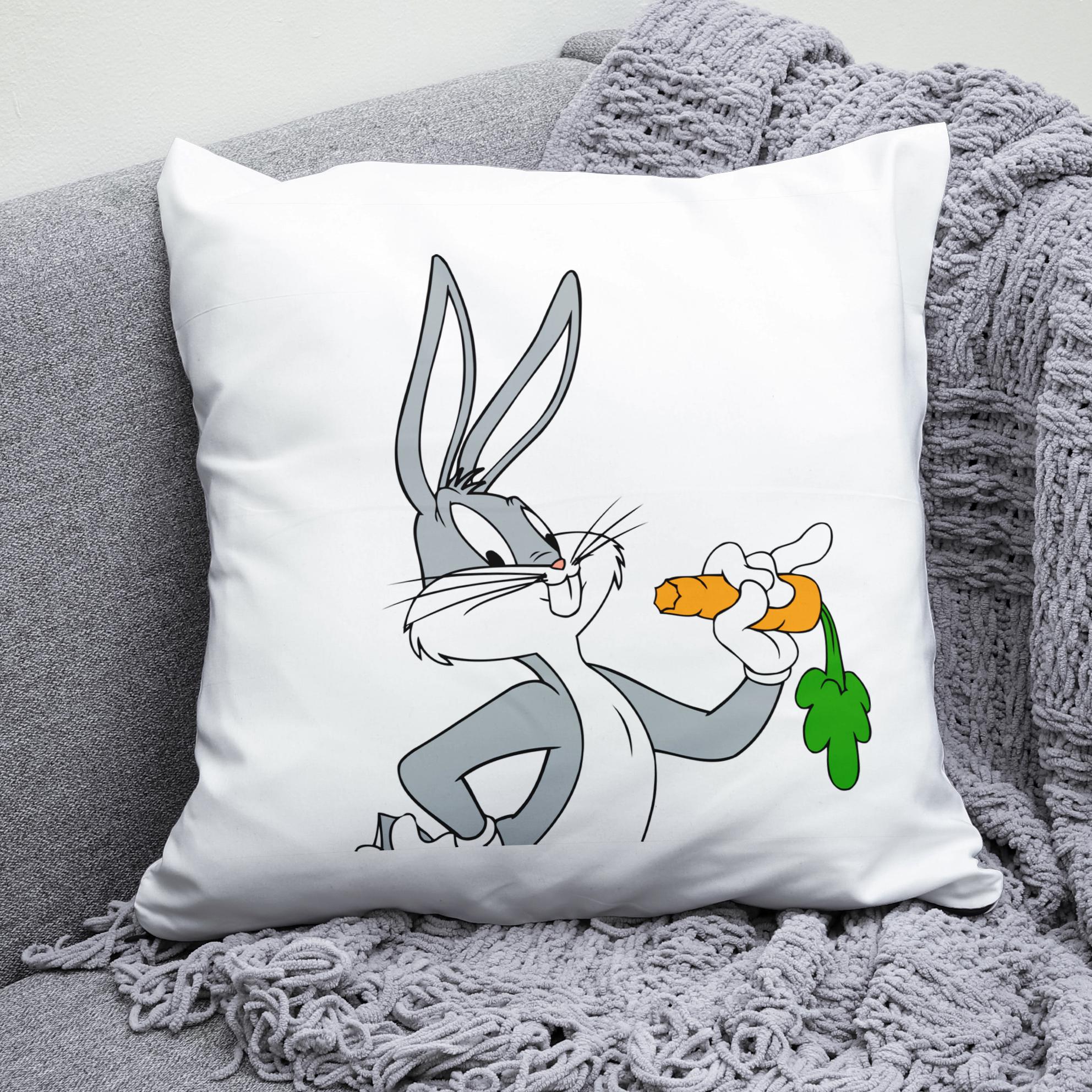 Плюшевая подушка квадрат с принтом Bugs Bunny