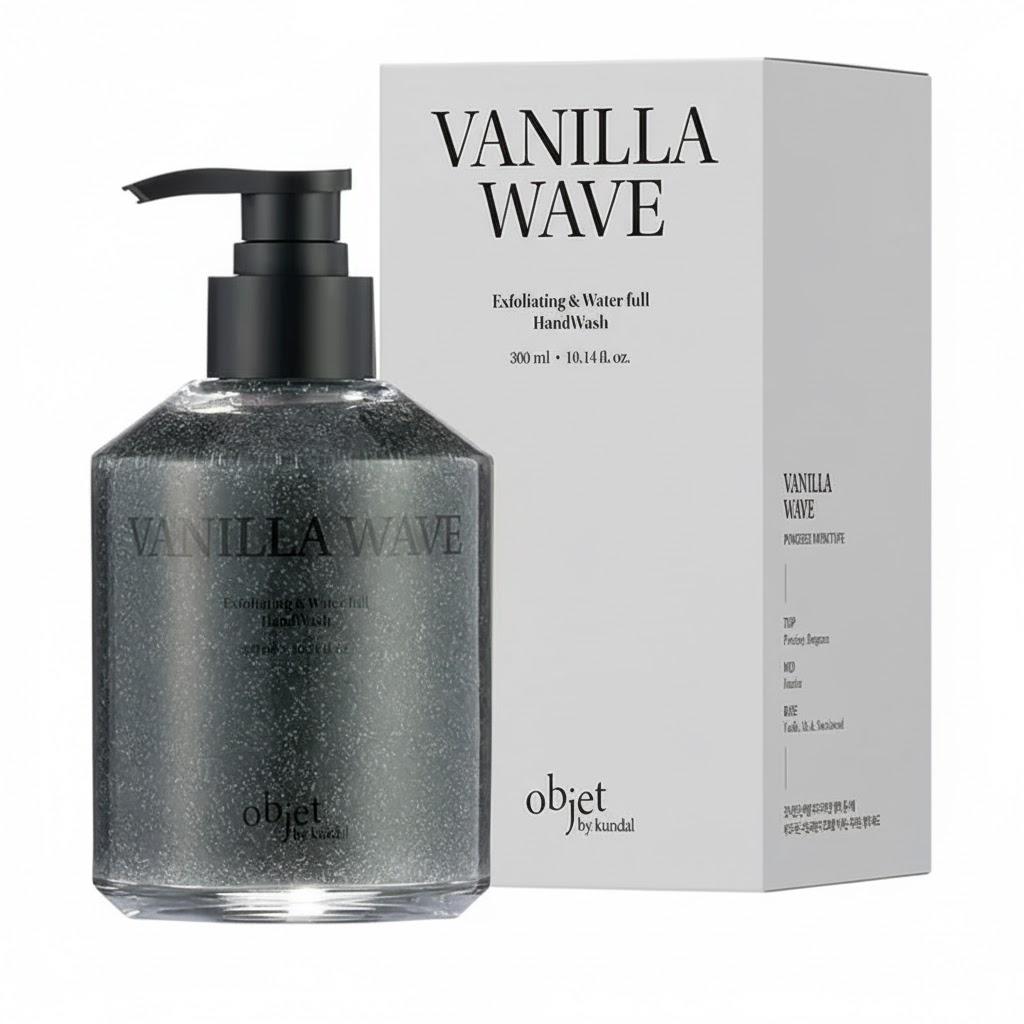 Мыло-эксфолиант для рук парфюмированное Objet by Kundal Exfoliating&Waterfull Hand Wash Vanilla Wave 300 мл (29882748)