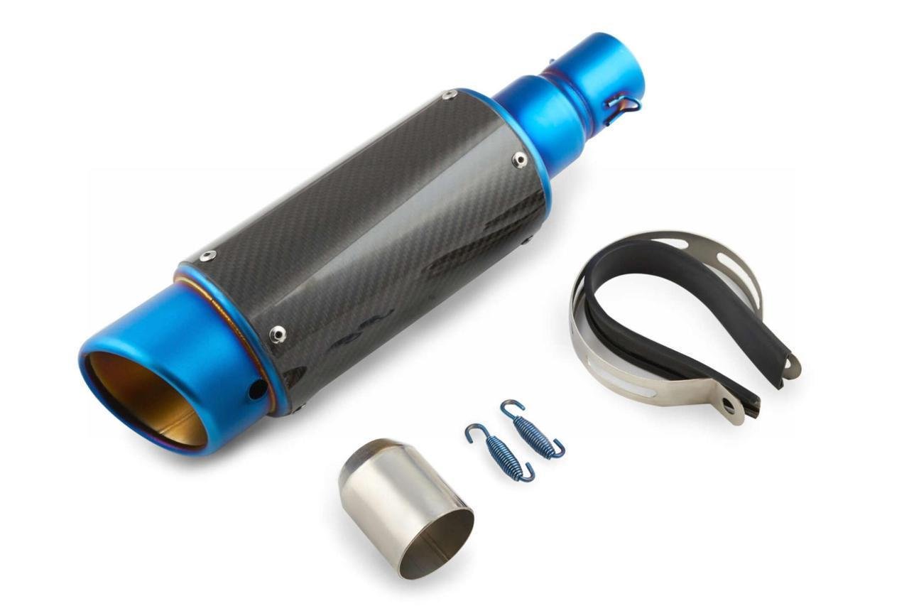 Глушитель тюнинг mod:1 овал Карбон 118 370х100 мм Синий прямоток (2177153829)