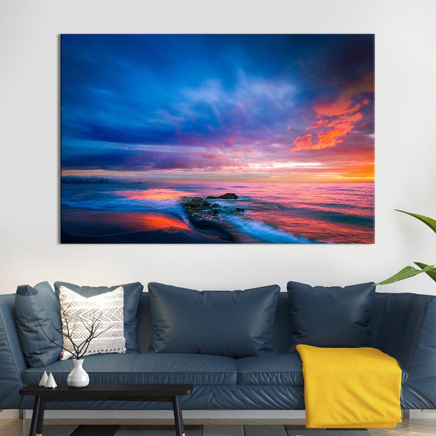 Настенний декор Сине-розовое небо над морем 51x34 см (2050-1)