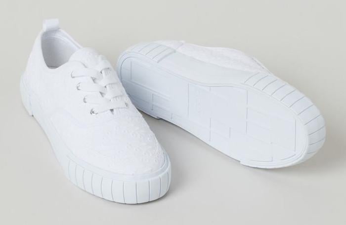 Кеди жіночі H&M вишиті р. 38 24,5 см Білий (1606536592)