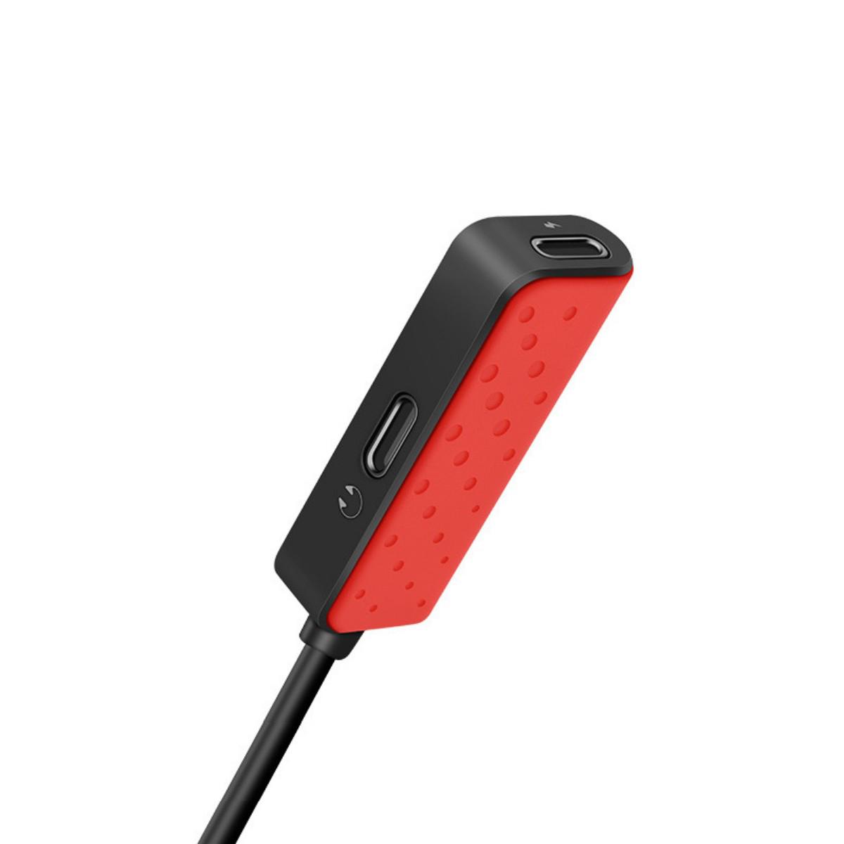 Адаптер Hoco LS12 dual lightning digital audio converter Red