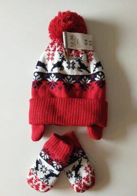 Комплект шапка та рукавички Pepco зимовий на 12-36 місяців