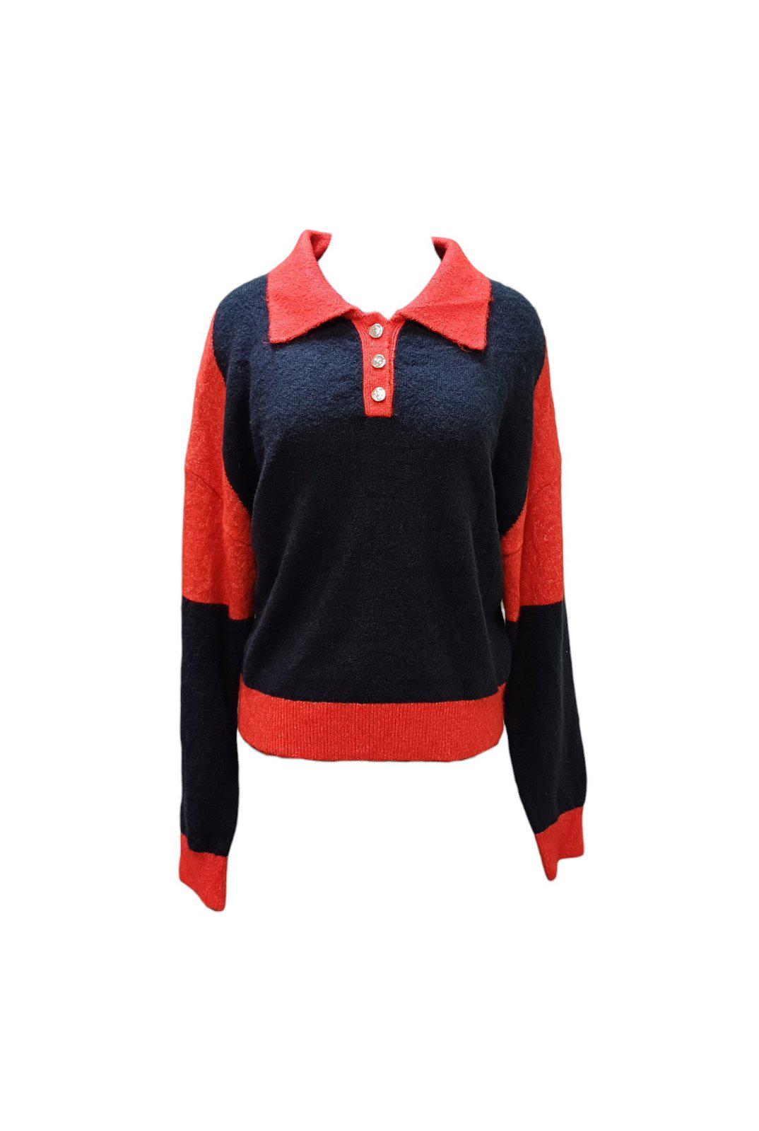 Свитер шерсть бленд M Сине-красный (10469464wer)