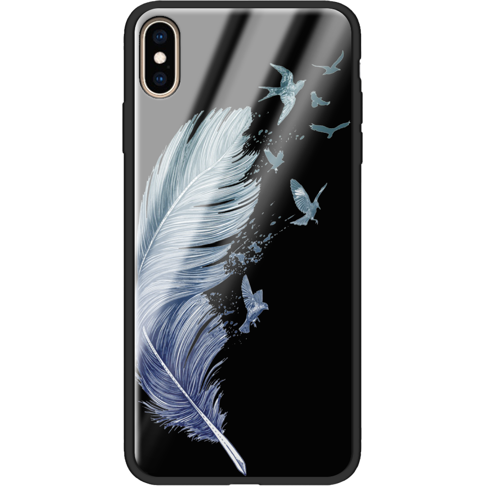 Чехол Boxface iPhone XS Max Feather Черный силикон со стеклом (35321-cc38-37735)