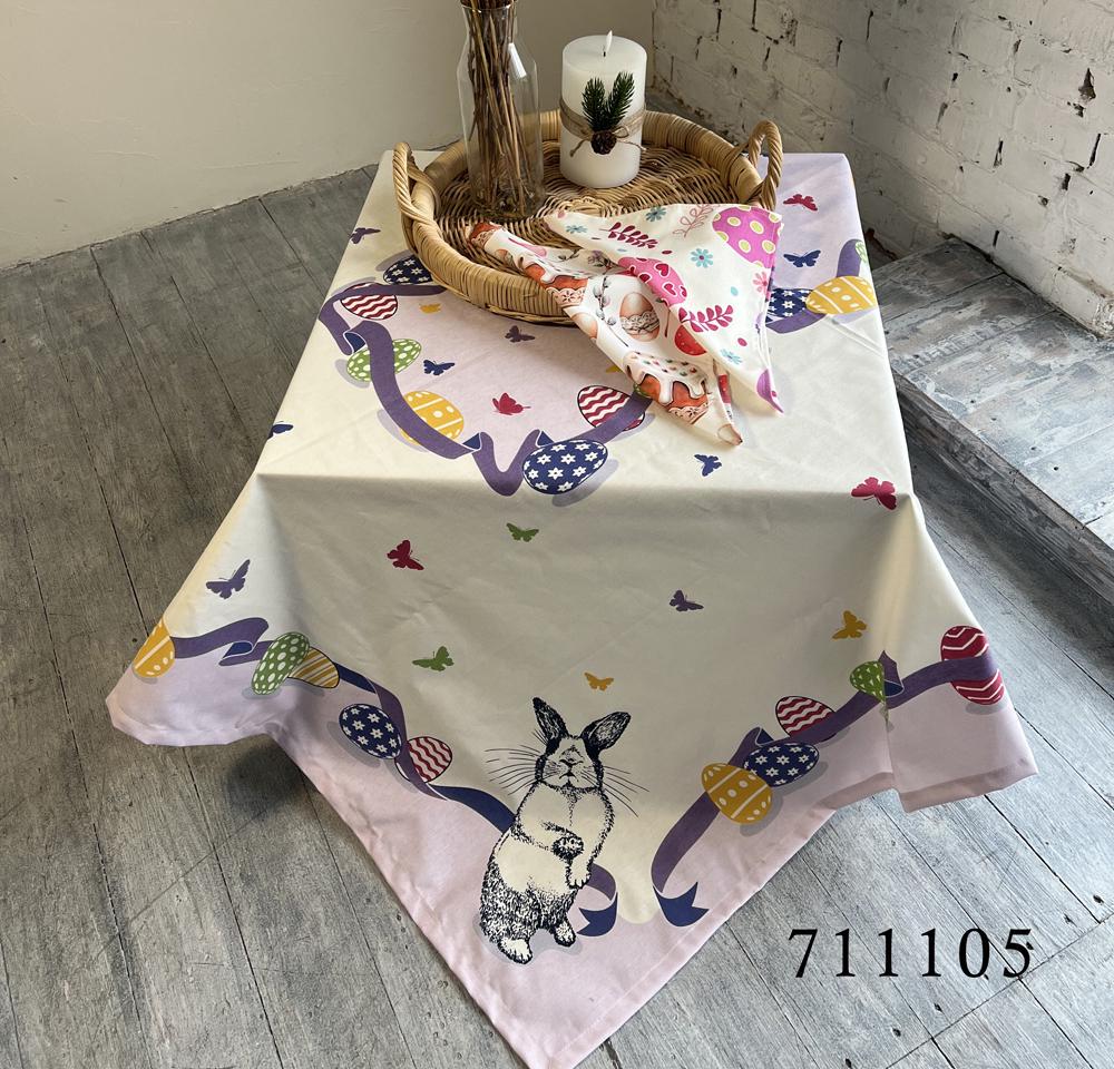 Скатерть Selena с тефлоновой пропиткой 180x140 см Кролик/Лавандовый (711105)