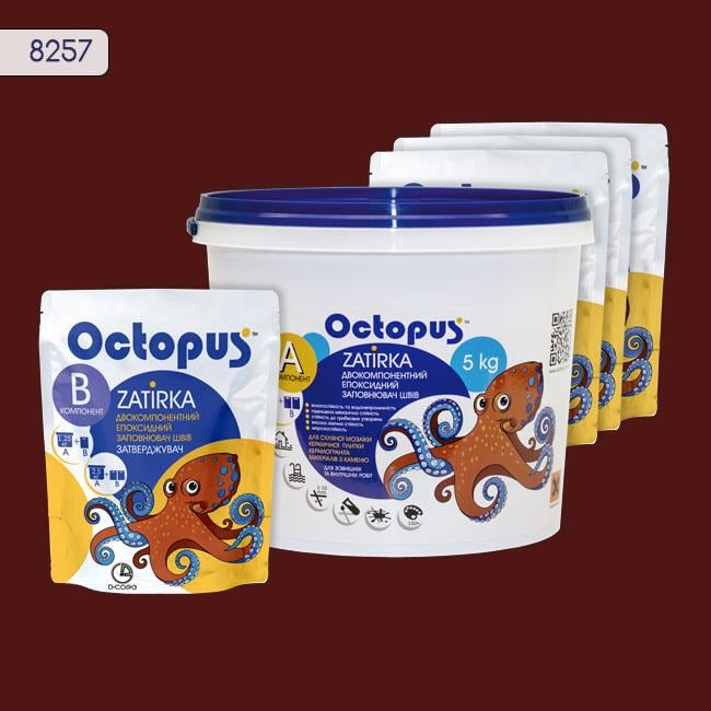 Фуга двухкомпонентная эпоксидная для плитки и мозаики Octopus 5 кг 8257 (8257-5)