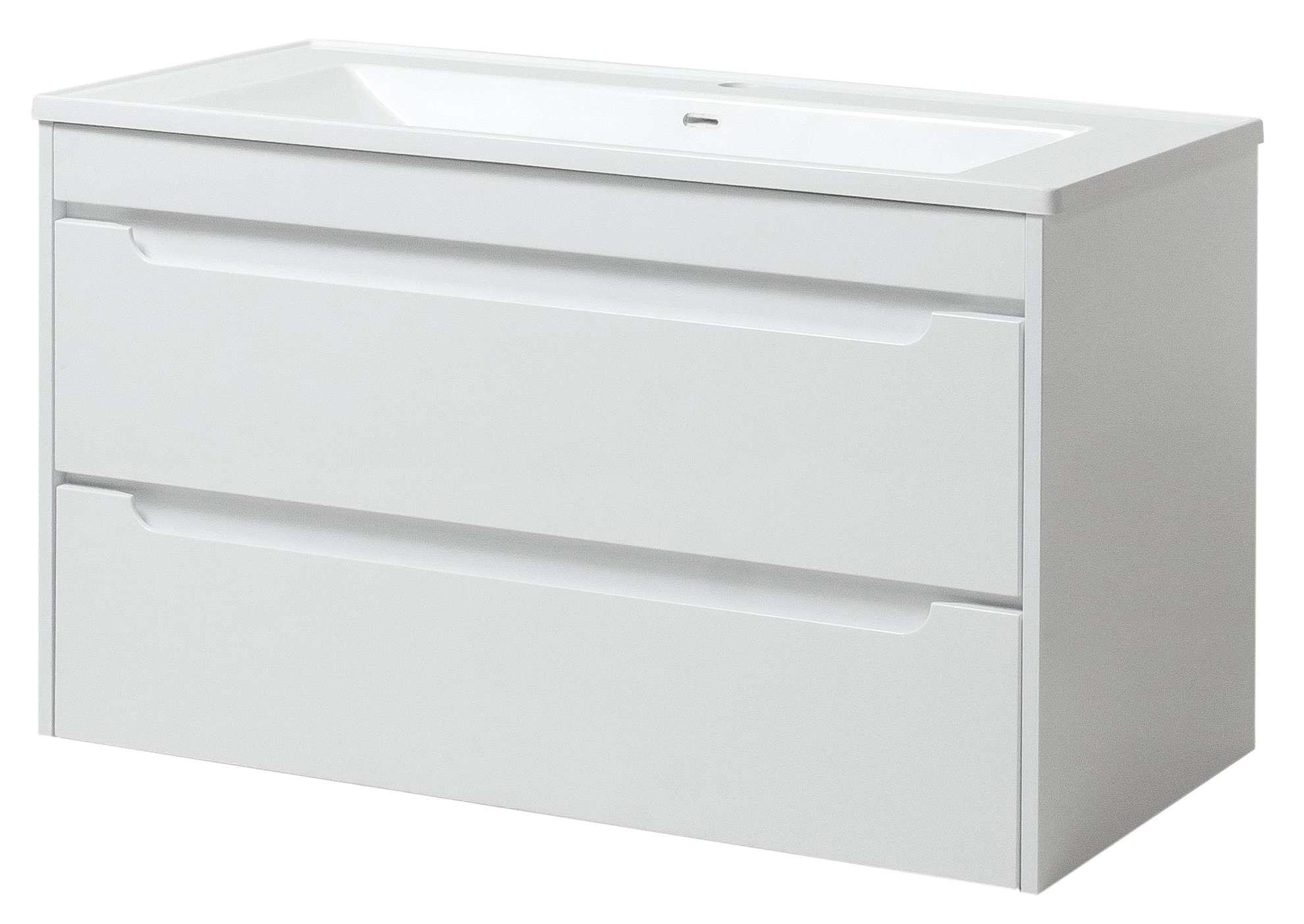 Тумба ЮВВИС Valencia ТП-2 Д с умывальником Канте 100 см Белый (UVV009)