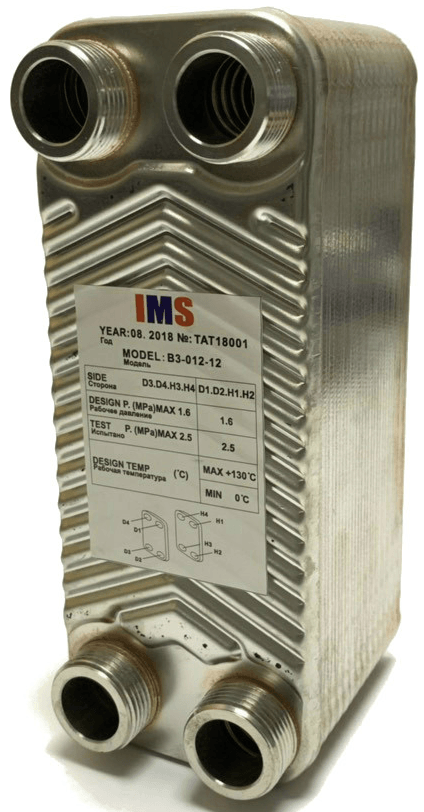 Пластинчастий теплообмінник IMS B3-012-ZB-30 Ø3/4" 30-50кВт (28414576)